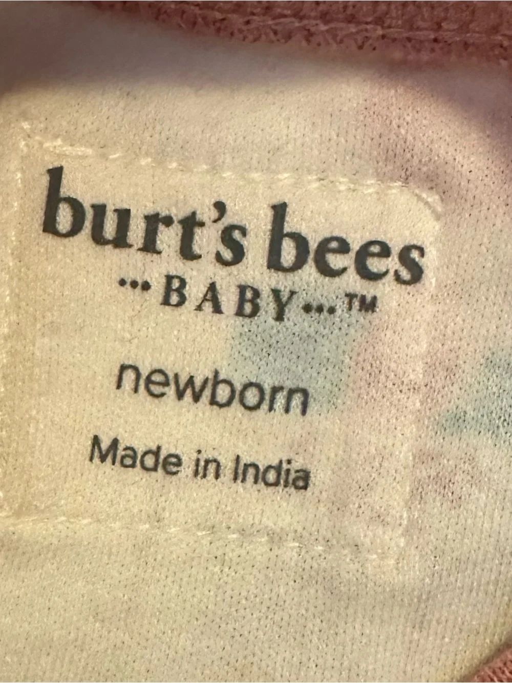 Burt's Bees Cream One-Piece Footie with Pink Trim and Multicolor Print